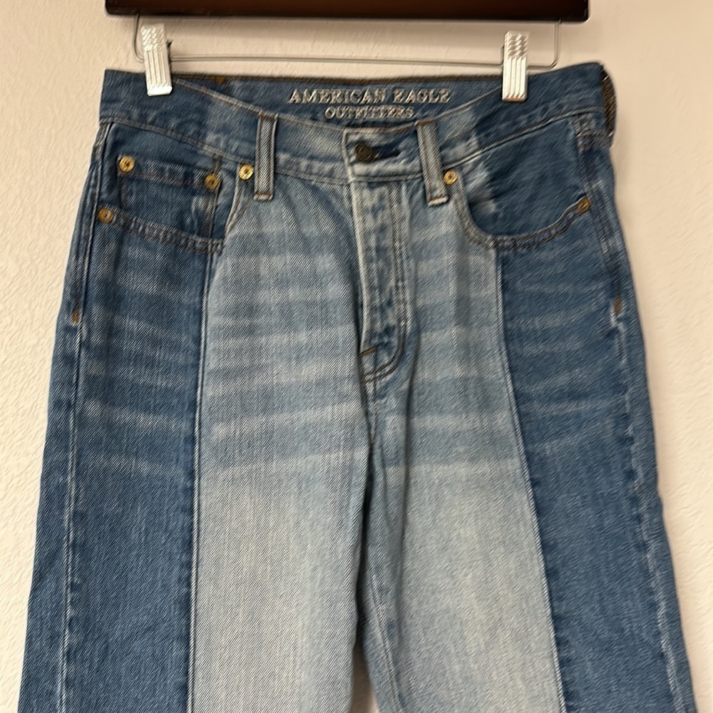 High Rise Color Block Jeans - Picture 4 of 14